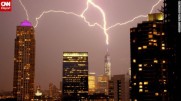 Lightning hits One World Trade Centre 23-5-14